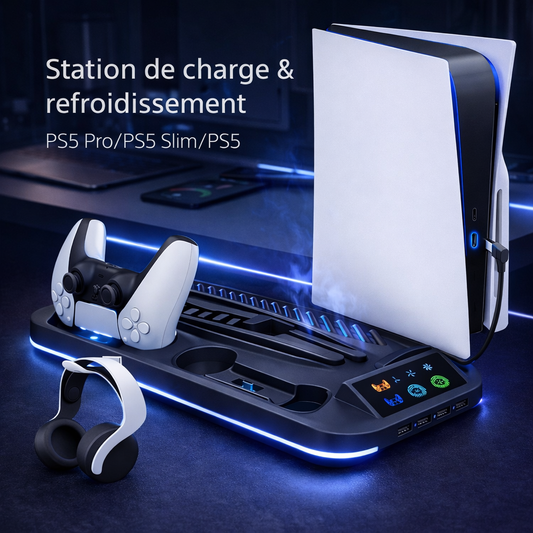 AitecCool™ – Support et Station de Refroidissement PS5 Slim/Pro